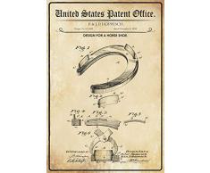 Schatzmix Patent fÃ¼r EIN Hufeisen Metallschild 20x30 Deko tin Sign Blechschild, Blech, Mehrfarbig, 20x30 cm