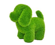 AniPlants Hund stehend, Figur aus Kunstrasen, Circa 36 x 20 x 33 cm groß, wetterfest und formstabil, mit Ankern zur Befestigung, ideal als Deko für Garten und Haus, grün, 35 cm