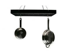 Fox Run Rechteckige Hängeregal mit Ketten und 6 Haken, 5,1 cm, schwarzes Eisen