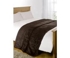 Dreamscene Kunstpelz Fleece Überwurf über Sofa Bett Soft, schwarz, 125 x 150 cm-p, Polyester, Schokobraun, Single - 125 x 150 cm