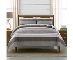 Soul & Lane Steppdecke, 100 % Baumwolle, waschbar, leicht Queen Madrona