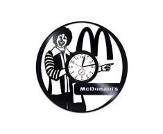 Kovides McDonalds Clock McDonalds McDonalds Vinyl Wanduhr McDonalds Vinyl Uhr McDonalds Vinyl Schallplatte Wanduhr Geschenk für Mann 12 Zoll Uhr McDonalds Wanduhr Vintage