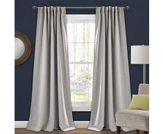 Lush Decor Vorhänge, isoliert, Blickdicht, 248 x 132 cm, Hellgrau, 2 Stück