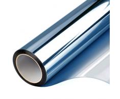 Filmgoo Fensterfolie, Ein-Weg-Tagesblick, für Fenster, Spiegel, Tönung für zu Hause, UV-Hitzekontrolle, Vinyl-Aufkleber, Sonnenblock, Glas, Papier, Tür, reflektierend, statisch haftend 23.6 Inch x 6.5 Feet Braun Silber