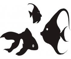 INDIGOS WG20010-31 Wandtattoo w010 Fische Meer Wasser Aquarium, 96 x 69 cm, rot