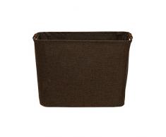 Household Essentials Medium Tapered Abfalleimer mit Holz Griffe, Kaffee Leinen