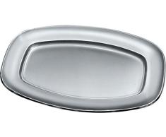 Alessi Servierplatte 30 cm, Edelstahl, Silber, 10 x 23 x 12.5 cm