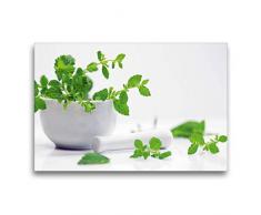 Premium Textil-Leinwand 75 x 50 cm Quer-Format Melissa officinalis, frische Kräuter der Gesundheit | Wandbild, HD-Bild auf Keilrahmen, Fertigbild auf hochwertigem Vlies, Leinwanddruck von Avianaarts Design Fotografie by Tanja Riedel