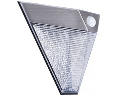 Smartwares Solar-Wandleuchte mit PIR-Sensor Außenlampe Pyramide Silber 5000.703