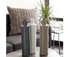 Deco Company Keramikvase, 3er-Set, Schwarz/Grau/Weiß, 12,7 x 45,7 cm 5 x 21 grau