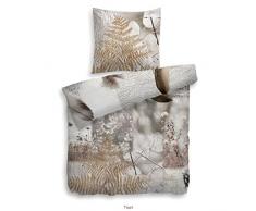 Heckett Lane Mako-Satin Wendebettwäsche Tiset 155x220 (80x80) Taupe