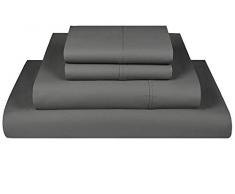 Threads Collection Premium 1500 Fadenzahl 100% ägyptische Baumwolle Ultra Soft 4 Stück Bed Sheet Set, Queen, weiß Hotel Qualität 1500TC passend für bis zu Matratzen 45,7 cm Deep Pocket California King grau