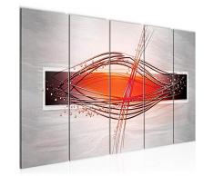 Bilder Abstrakt Wandbild 200 x 80 cm Vlies - Leinwand Bild XXL Format Wandbilder Wohnzimmer Wohnung Deko Kunstdrucke Orang 5 Teilig - MADE IN GERMANY - Fertig zum Aufhängen 103055a