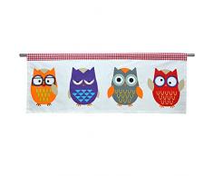 Abreeze Dekorativer Küchen-Vorhang, Café-Vorhang, Esszimmer-Vorhang, Küchen-Vorhang, Etage & Volant 55 W X 20 L 1 Panel Rod Pocket Owl