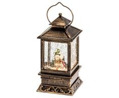 Konstsmide 2800-000 LED Schneelaterne mit Weihnachtsmann und Kindern / für Innen (IP20) / 1 warm weiße Diode / Batteriebetrieben: 3 x AA 1.5V (exkl.)