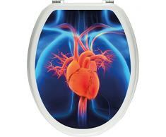 Pixxprint Herz des Menschen als Toilettendeckel Aufkleber, WC, Klodeckel - Maße: 32x40 cm, Gläzendes Material Toilettendeckelaufkleber, Vinyl, bunt, 40 x 32 x 0.02 cm
