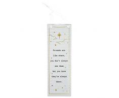 Pavillon Gift Company Porzellanschild mit Schleife, Motiv Friends Are Like Stars, See Them But You Know They They Always There, 18,3 cm, Weiß/goldfarben