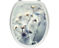 Pixxprint Pflanzen im Frost als Toilettendeckel Aufkleber, WC, Klodeckel - Maße: 32x40 cm, Gläzendes Material Toilettendeckelaufkleber, Vinyl, bunt, 40 x 32 x 0.02 cm
