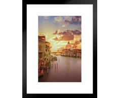 Poster Gießerei The Grand Canal at Sunset Venedig Italien Foto Kunstdruck von proframes 20x26 inches Matted Framed Poster