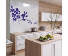 INDIGOS 4052166143899 Wandtattoo w657 sehr schöne Blume Wandaufkleber, 96 x 69 cm, blau