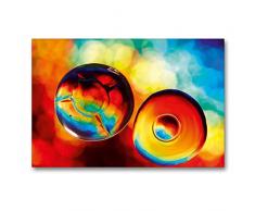 Premium Textil-Leinwand 90 x 60 cm Quer-Format Farbrausch mit Öl und Wasser 05 | Wandbild, HD-Bild auf Keilrahmen, Fertigbild auf hochwertigem Vlies, Leinwanddruck von Veronika Rix