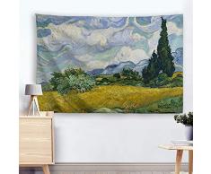 XINYI (Home Wand aufhängen natur Polyester-Art-Van Gogh Thema Szenerie, Wand Decor für Wohnheim Zimmer, Schlafzimmer, Wohnzimmer, Nagel enthalten 60W x 40L (150cmx100cm) Wheat Field With Cypresses