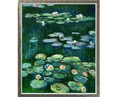 La Pastiche Gerahmtes Ölgemälde, Motiv: Seerosen, 66 x 56 cm, Mehrfarbig