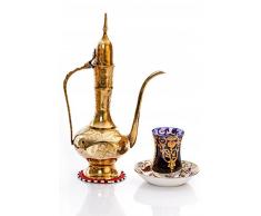 Wallmonkeys WM299896 Kaffeekanne mit Kaffeetasse und Kaffeetasse aus arabischem Messing, 45,7 x 30,5 cm