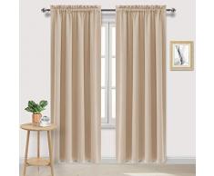 DWCN Verdunkelungsvorhänge Raum-Verdunkelung Thermoisoliert Fenster Vorhang für Schlafzimmer Wohnzimmer Set 2 Stück 52x84 | inch beige