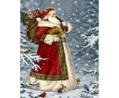 EOBROMD 5D Diamant Maler-Set, komplette Bohrmaschine DIY Stickerei 3D Diamant Gemälde Wandaufkleber für Home Decor – Weihnachtsmann 30,5 x 40,6 cm