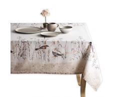 Maison dHermine Tischdecke mit Blumenmuster, 100 % Baumwolle, für Küche, Esszimmer, Tischdekoration, Partys, Hochzeiten, Frühling und Sommer Rectangle (54X72)