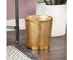CosmoLiving by Cosmopolitan Deco 79 57412 Abfallkorb mit Chrysanthemen-Muster, klein, rund, metallic, goldfarben, 22,9 x 25,4 cm