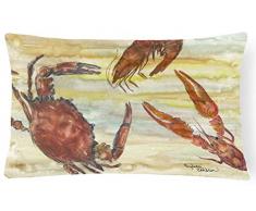 Carolines Treasures SC2023PW1216 Dekokissen, Krebse, Garnelen, Austerngelber Himmel, Canvas-Stoff, dekoratives Kissen, Mehrfarbig