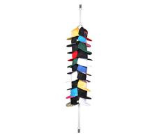 Pogah Baseball-Cap-Hat-Rack-Halter Organizer Aufbewahrung – 20 Hüte Clip Haken Aufhänger für Eimer, Angeln, Sport, Sonnenhut, über Wand Tür Schrank, Weiß