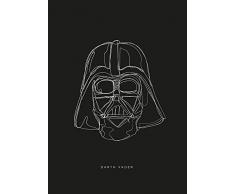 Komar Wandbild Star Wars Lines Dark Side Vader | Kinderzimmer, Jugendzimmer, Dekoration, Kunstdruck | ohne Rahmen | WB099-50x70 | Größe: 50 x 70 cm (Breite x Höhe)
