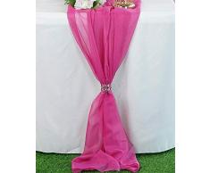 New Creations Chiffon Tischläufer, extra lang, für Hochzeiten, Urlaub, Tischläufer, Lange Tischläufer, 18 x 180 Fuchsia