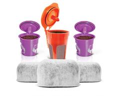 2 wiederverwendbare KTassen, 1 wiederverwendbare Karaffe KCup und 3 Ersatzkohle-Wasserfilter von Housewares Solutions für Keurig 2.0 Brewing Systems