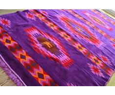 Damaskunst Neu,Violett,Purple,lila,Braun,Rot,Orange Teppich 200 cm x 300 cm,Kelim Orient,Wand Teppich,Carpet, Rug, S 1-6-83