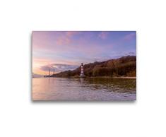 Premium Textil-Leinwand 45 x 30 cm Quer-Format Leuchtturm Falkensteiner Ufer | Wandbild, HD-Bild auf Keilrahmen, Fertigbild auf hochwertigem Vlies, Leinwanddruck von Dennis Stracke Fotografie