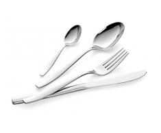 Lagostina Dalia Besteckset für 6 Personen, rostfreies Stahl 18/10, Silber, 24-teilig