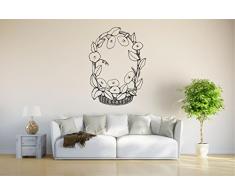 Indigos Wandtattoo/Wandsticker-d57 schöner Korb mit Tulpen 96x70 cm- schwarz, Vinyl, 96 x 70 x 1 cm