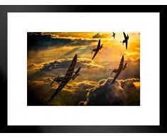 Poster Gießerei Spitfire Attack von Chris Lord Foto Kunstdruck Foto Kunstdruck 20x26 inches Matted Framed Poster