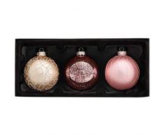WeRChristmas Christbaumkugeln aus Glas, Roségold, 3 Stück