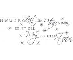 Graz Design 670046_50_071 Wandtattoo Wand Aufkleber Deko Schlafzimmer Spruch Nimm Dir Zeit um zu trÃ¤umen 119x50cm Grau
