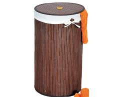 Kesper 19560 Wäschetruhe rund, Bambus, Maße: ø 35 cm, Höhe: 60 cm
