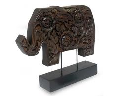 NOVICA 468.221,1 cm der Blüte Elefant Holz Skulptur
