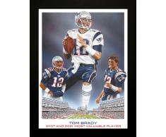 Buyartforless Ölgemälde, Motiv: Tom Brady von Darryl Vlasak, 61 x 36 cm, Blau