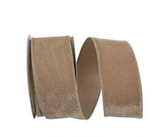 Reliant Ribbon 93592W-964-40F Regal Velvet Plush Wired Edge Band, taupe, 2-1/2 Inch X 10 Yards