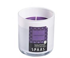 Spaas Duftkerze im Glas mit Aluminiumdeckel, Paraffinwachs, auberginefarben, 95 x 105 mm