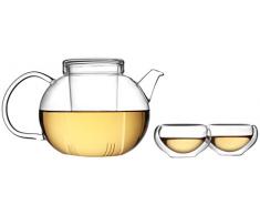 Tea Soul GLASTEESATZ MIT TEEKANNE UND 6 GLASSBECHER, Glas, Transparent, 20.7 x 15.5 x 12.5 cm